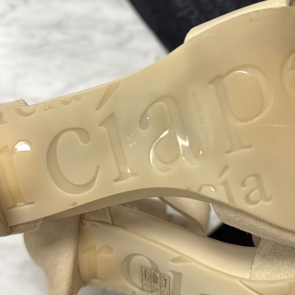 Pedro Garcia Cream Suede Woven Heeled Sandal with Ankle Strap Size 38/8 - Picture 11 of 12